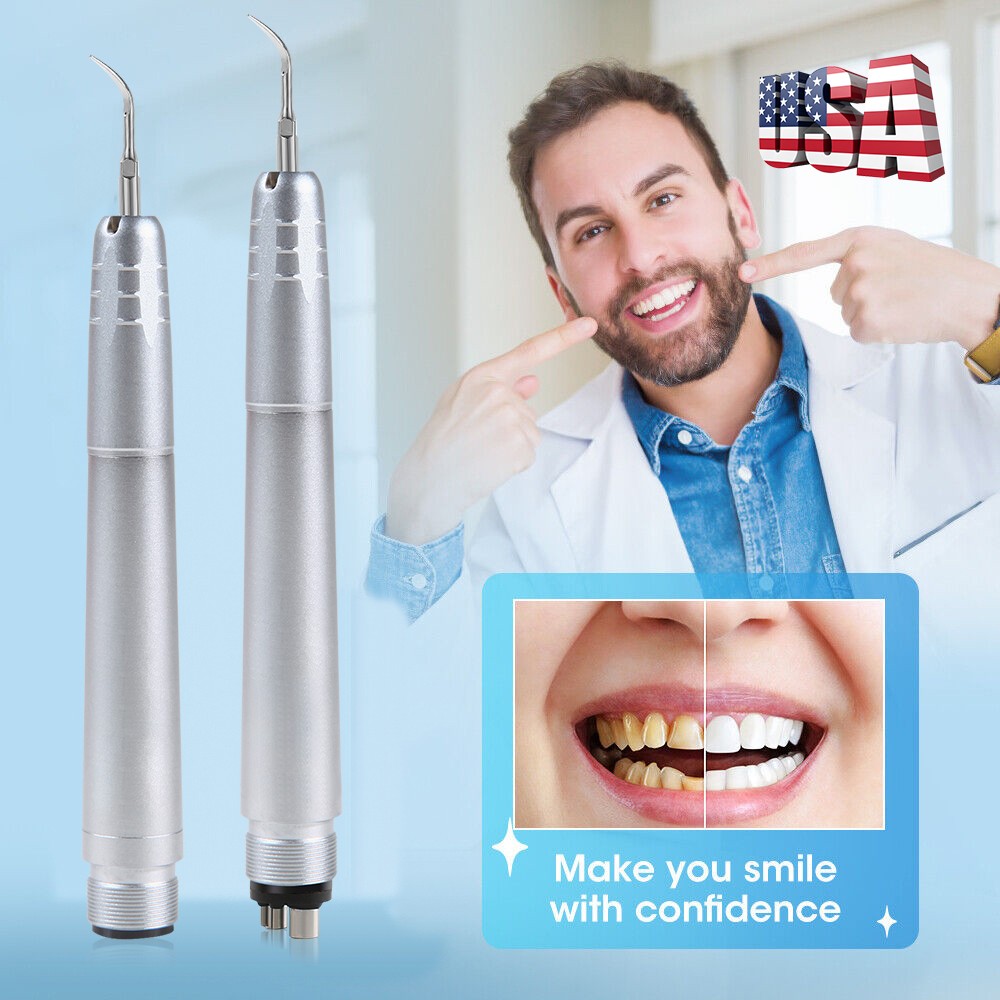 Dental Ultrasonic Air Perio Scaler Handpiece Hygienist 2/4Hole W/ 3 Scaling Tips