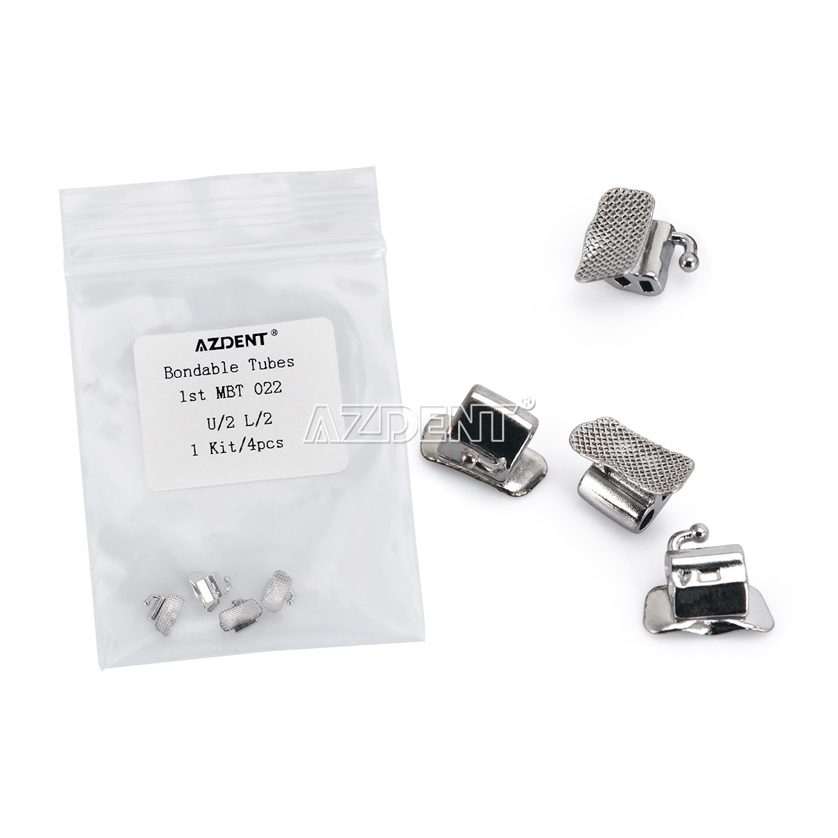 4PCs/Kit Dental Ortho MBT 0.022″ Buccal Double Tube 1st Molar Non-Conv AZDENT