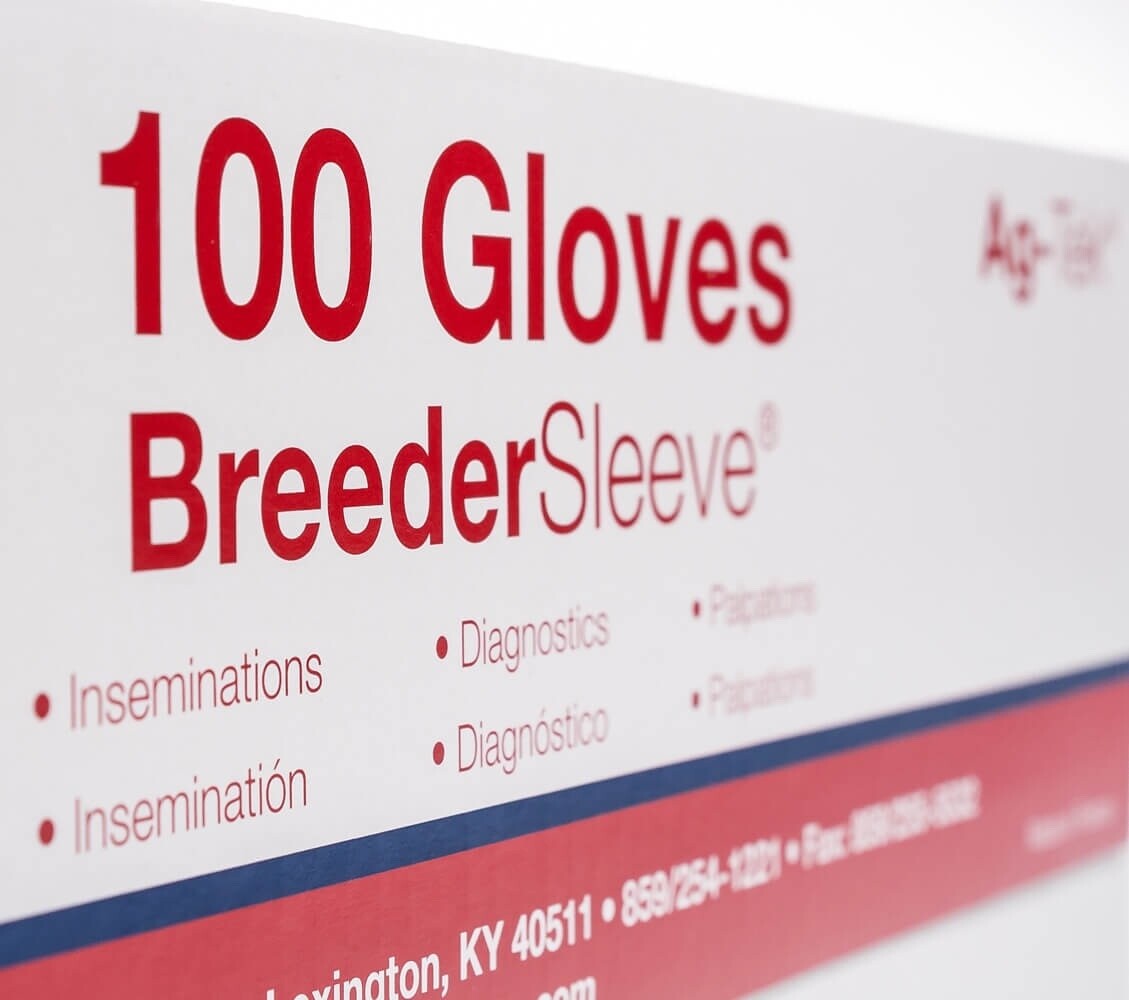 OB BreederSleeve, Red, 36″ Shoulder Length, 1.0 mil, 100/box