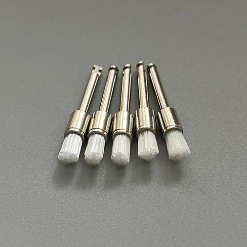 100 Pcs Dental Disposable White Nylon Polishing Flat Latch Polisher Prophy Brush