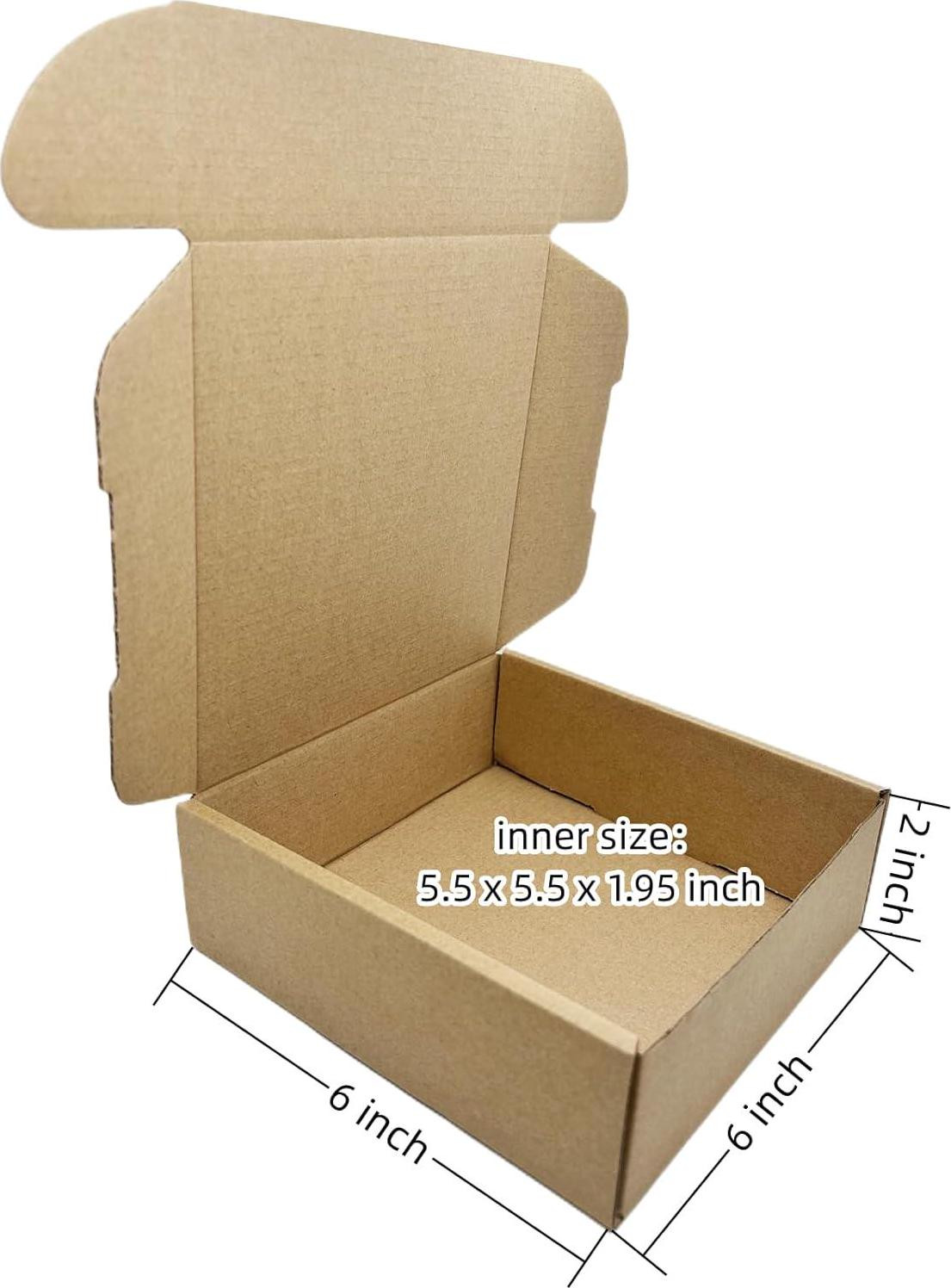6 X 6 X 2 Inches Small Shipping Boxes 50 Pack Corrugated Cardboardb