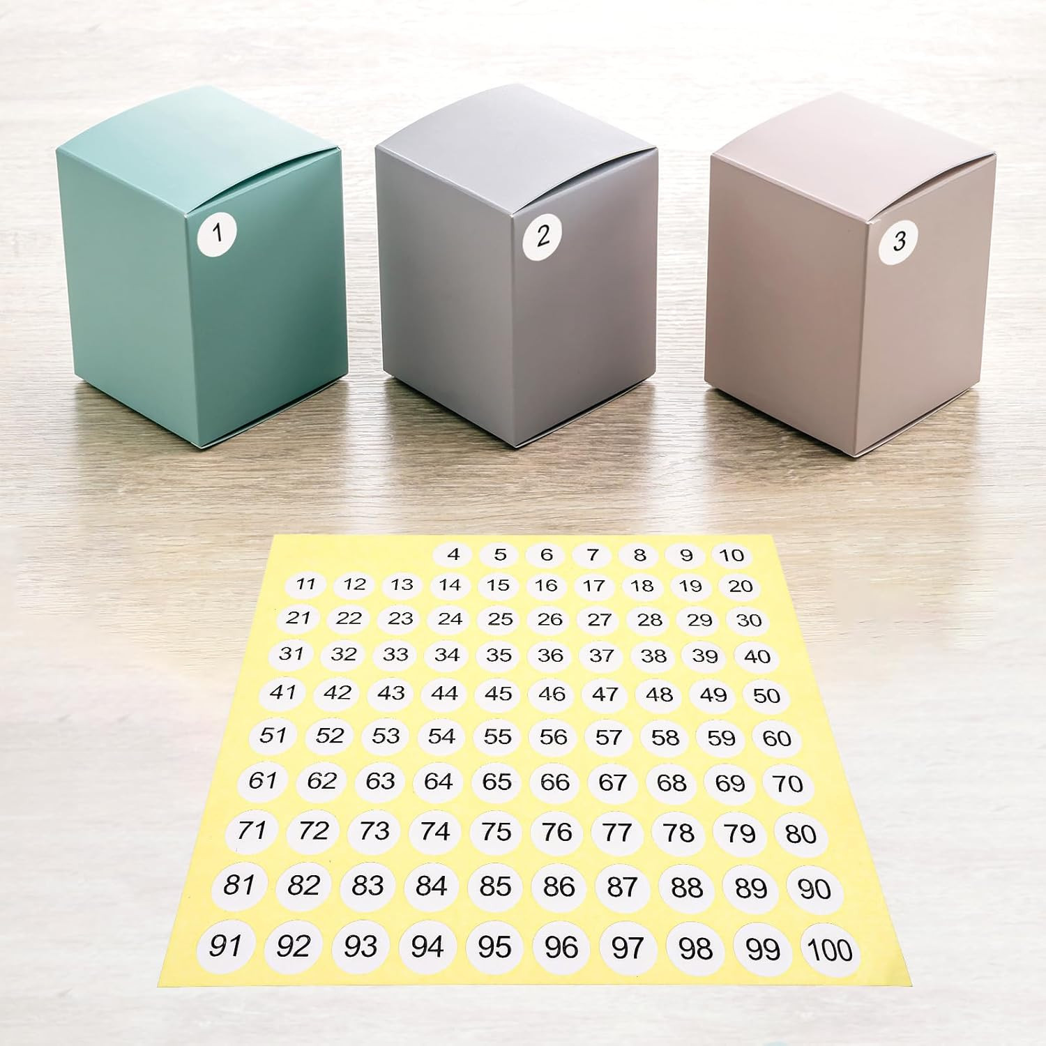 7500 Pcs 1-500 Number Stickers, 15 Sets Consecutive round Labels, 0.4 Inch Self-