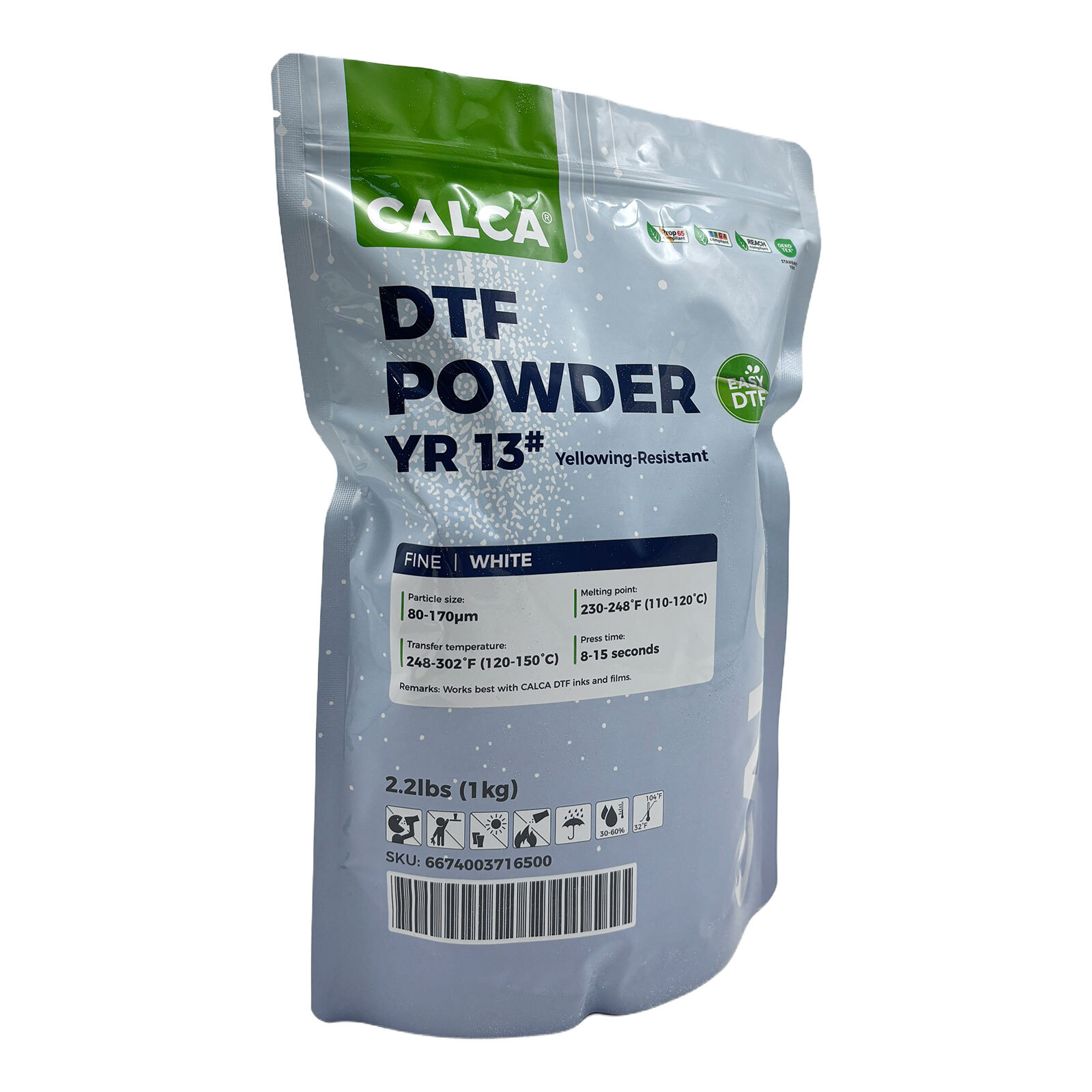 CALCA 2.2lbs DTF Powder Fabric Yellowing-Resistant Hot Melt Powder Fine