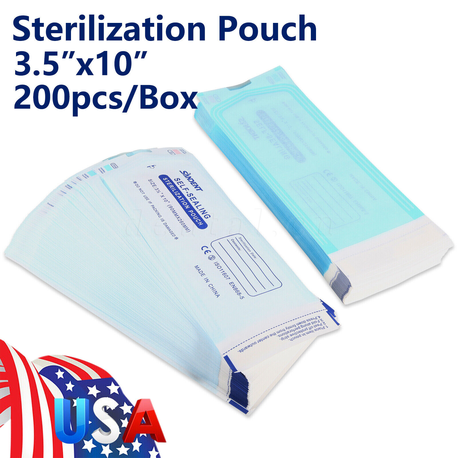 up to 10000 Sterilization Pouches 3.5″ x 10″ Dental Medical Self Seal Pouch Bag