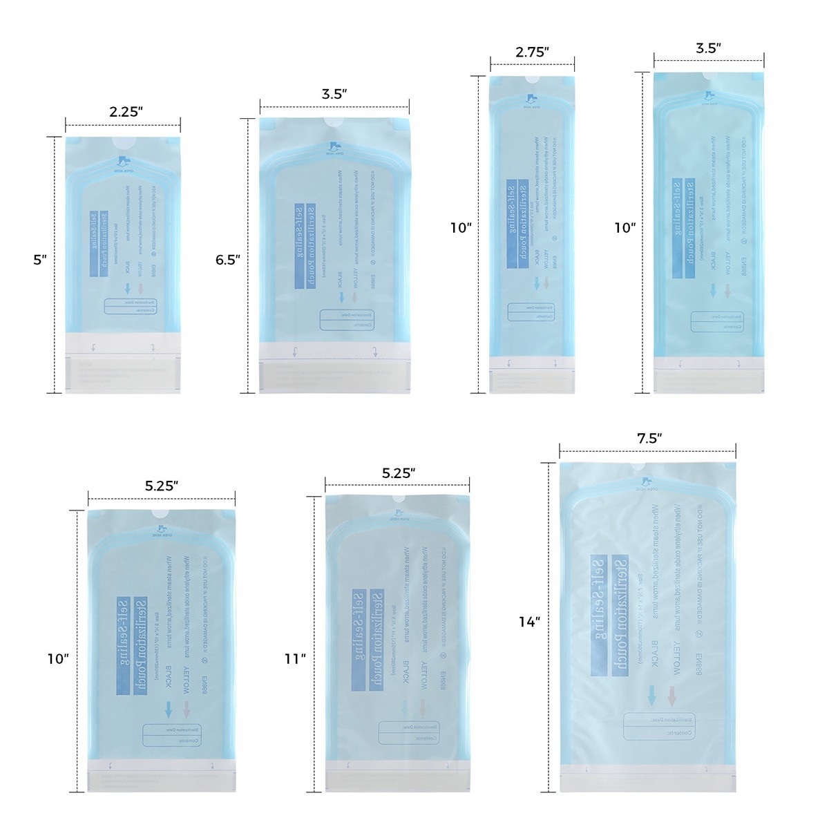 200/Box Medical Dental Self Sterilization Pouches Pouch Autoclave Tattoo Bags
