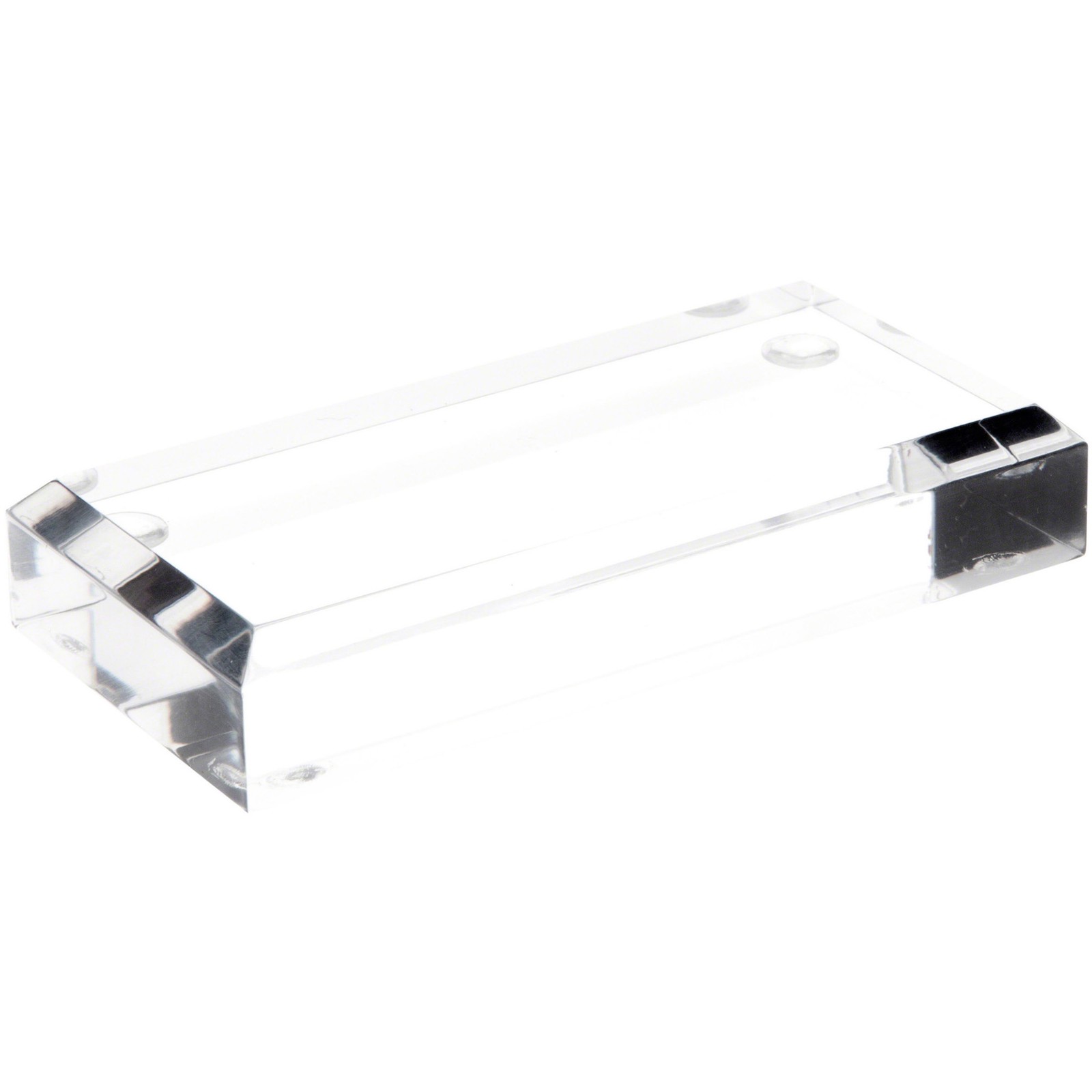 Plymor Clear Acrylic Rectangular Beveled Display Base, 4″ W x 2″ D x 0.75″ H