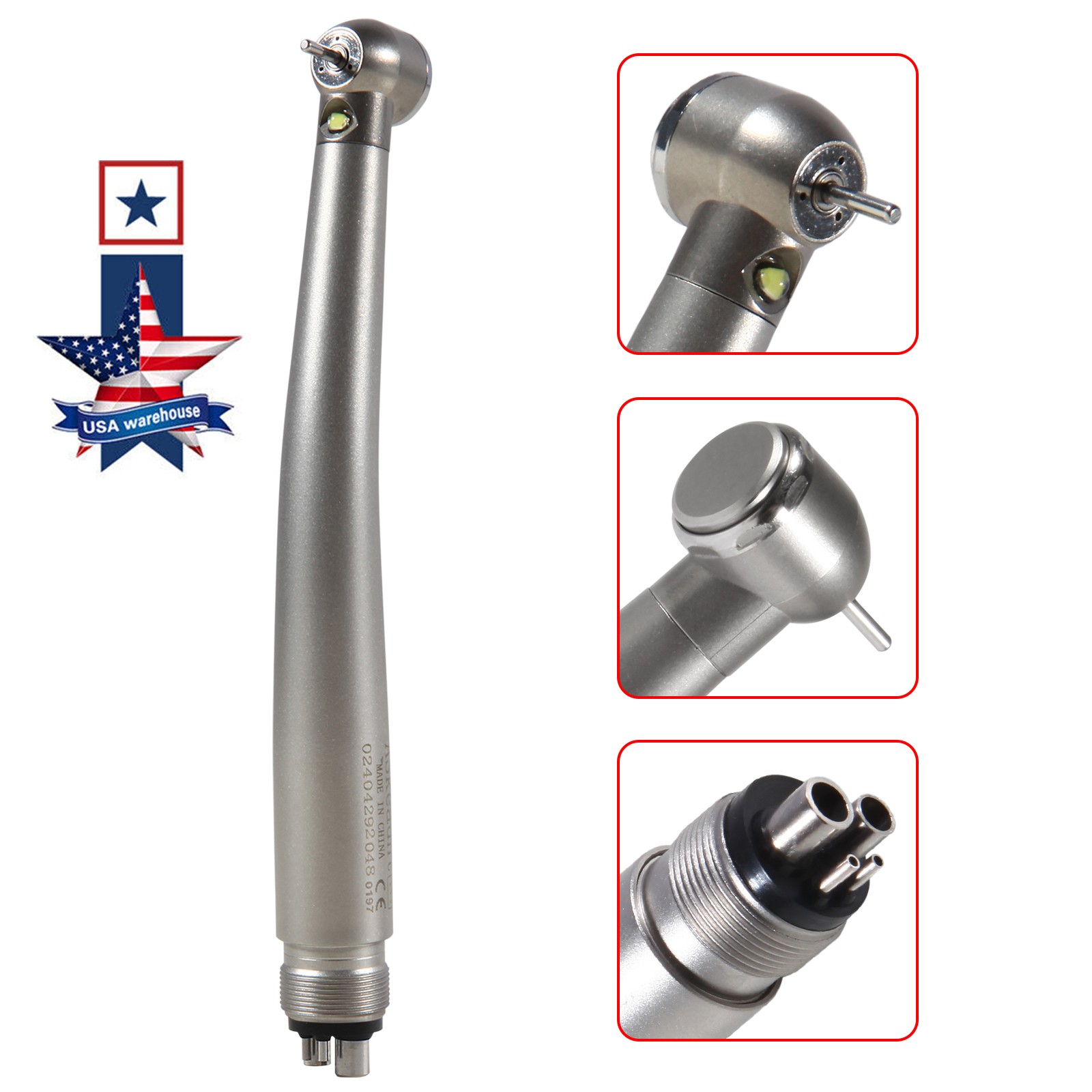 NSK STYLE Dental LED E-generator Fiber Optic High Speed Handpiece Turbine 4 Hole