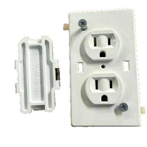 Wirecon Self-Contained Universal Duplex Receptacle White 15A 125V RV-Camper