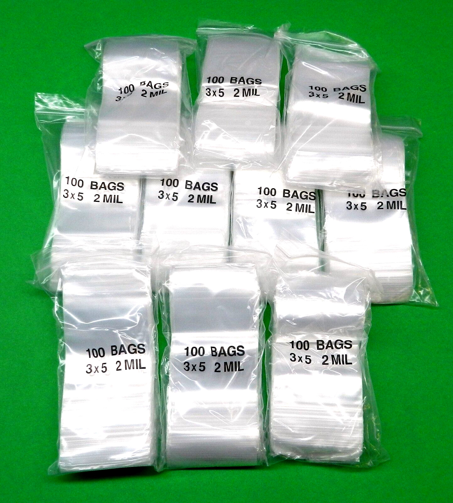 1000 Bags Reclosable 3×5 Clear 2Mil Baggies Squeeze Top Seal 3″ x 5″ Bags 1,000