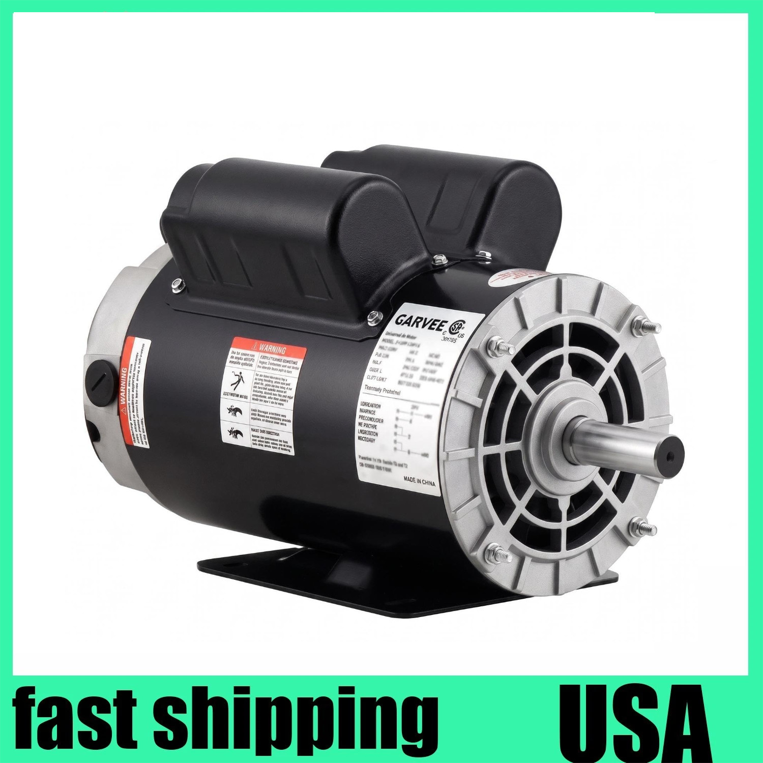 Air Compressor Electric Motor 2HP 56 Frame Single Phase 230V Volt 3450 RPM 60 Hz