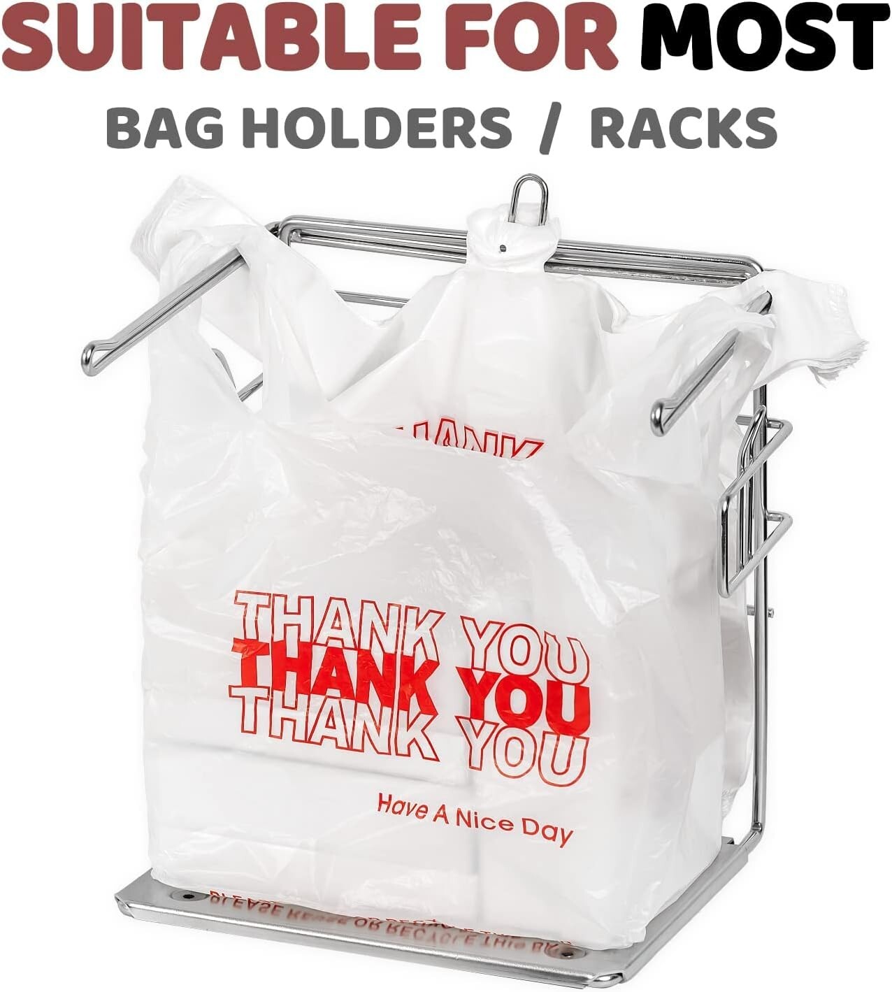 Bags 1/6 Large 21 x 6.5 x 11.5 “Thank You” T-Shirt Plastic Grocery Shopping Bags