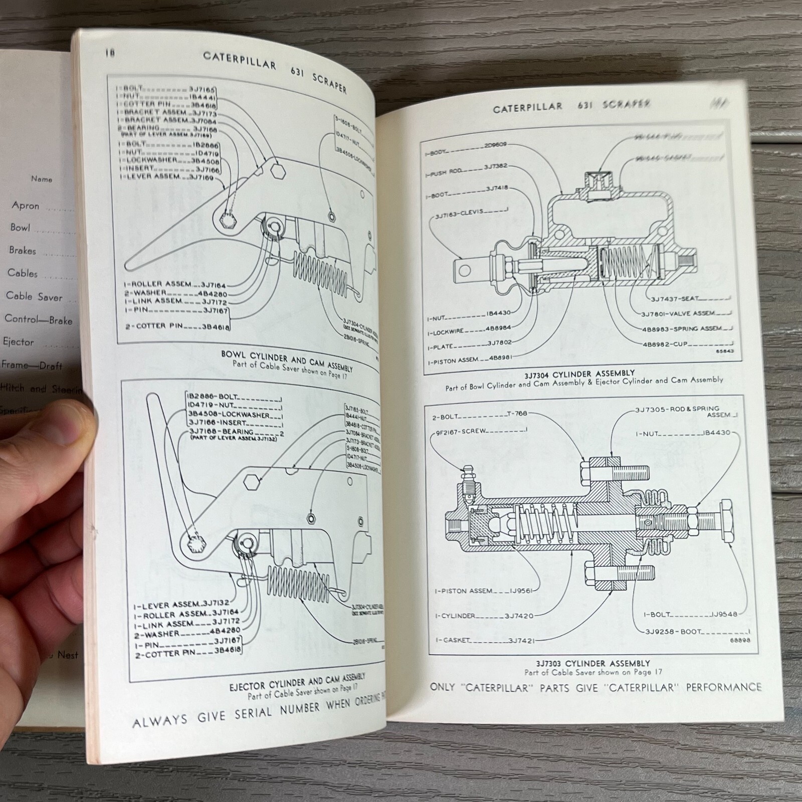 CAT Caterpillar 631 Scraper Parts Manual Book 56F1 56F568 Form UE034064 1967 OEM