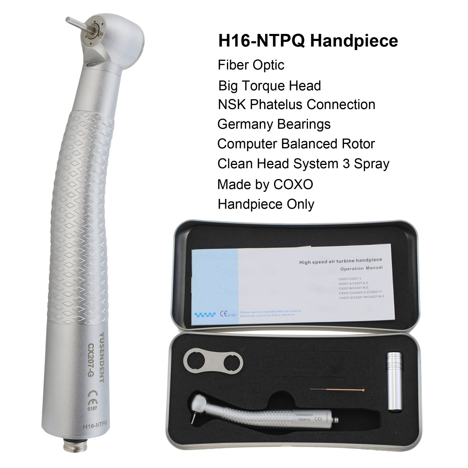 COXO Dental Fiber Optic High Speed Handpiece For KaVo MULTIflex NSK W/H Coupler
