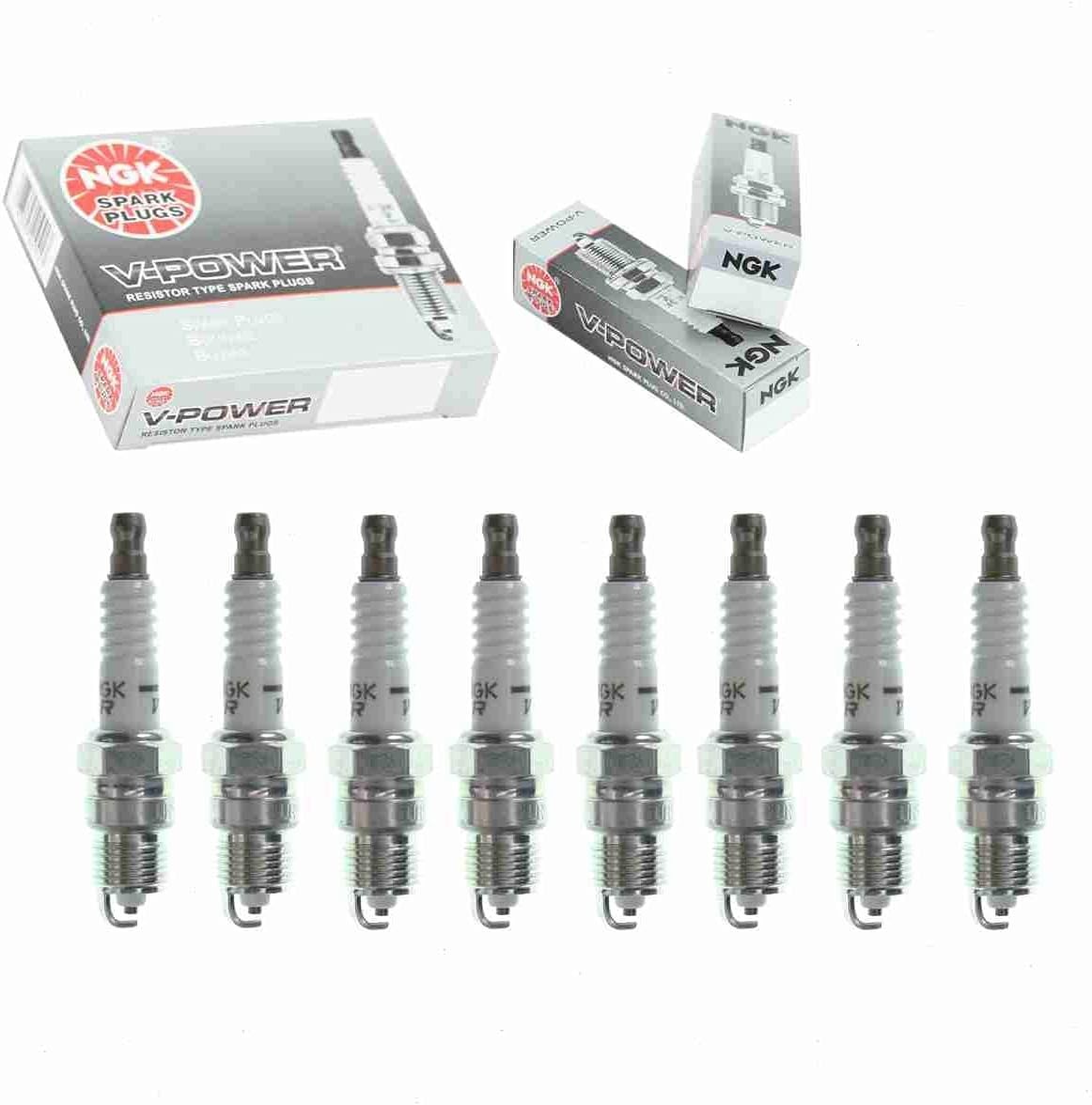 8 pc V-Power Spark Plugs compatible with F-150 5.0L 5.8L V8 1975-1996