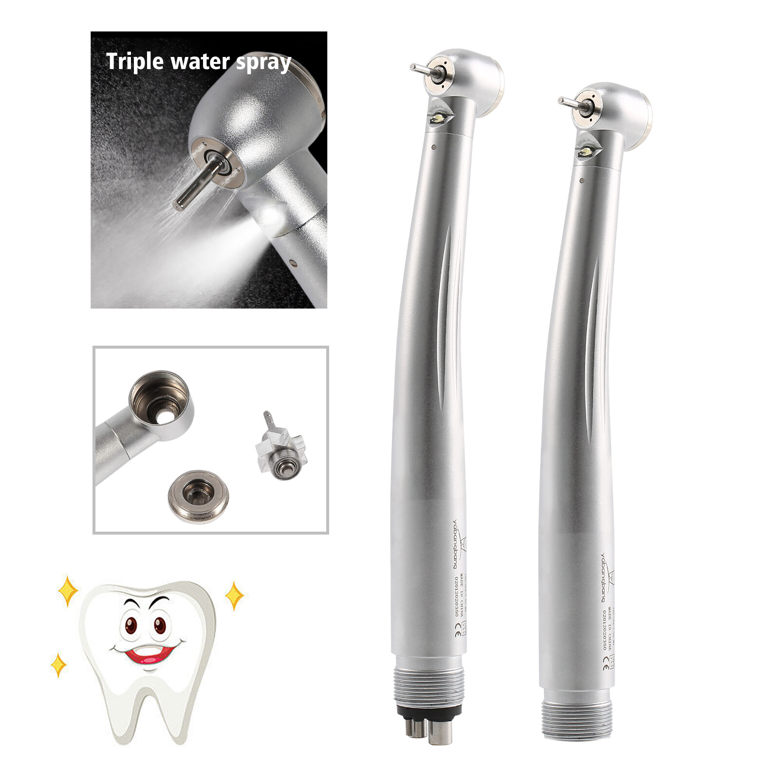 Yabangbang Dental LED Handpiece High Speed E-generator Push Turbine 2Hole/4Hole