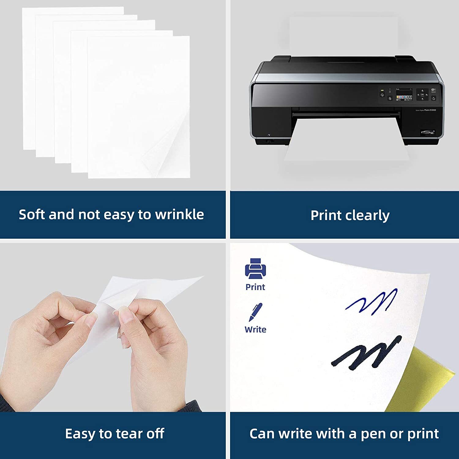 100 Full Sheet Shipping Labels 8.5×11 Self Adhesive Blank Paper for Laser/Inkjet