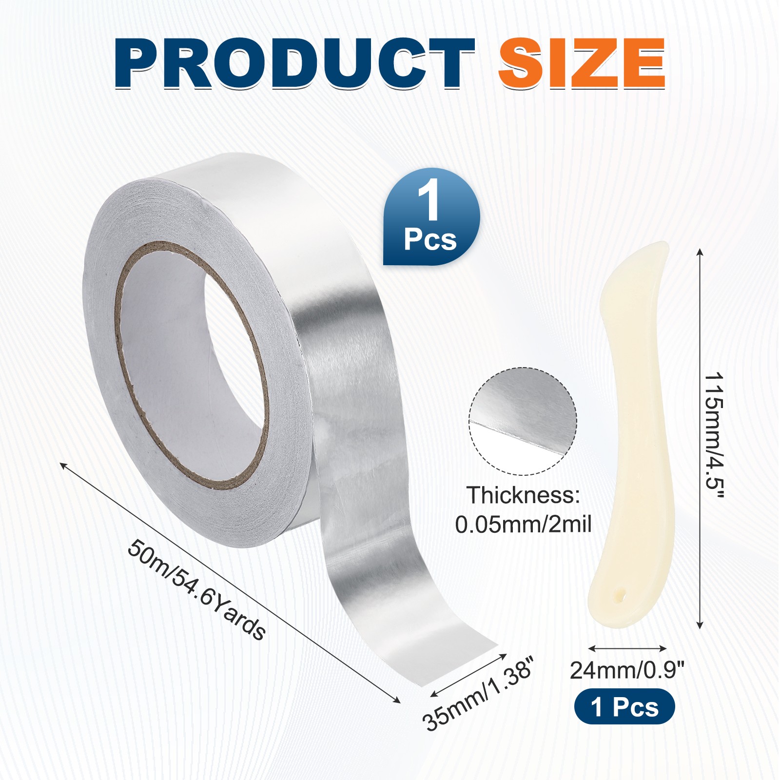Aluminum Foil Tape (1.4″ x 164Feet, 2mil) – Metal Duct Tape HVAC Heat Patch