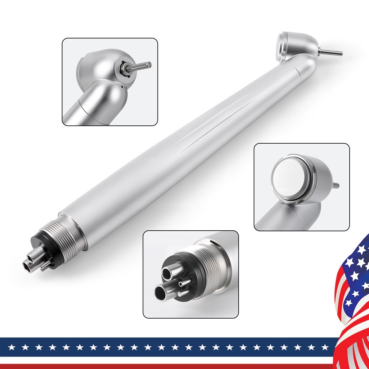 AZDENT 45 Degree/Dental LED E-generator Shadowless Handpiece Turbine 4Hole/2Hole