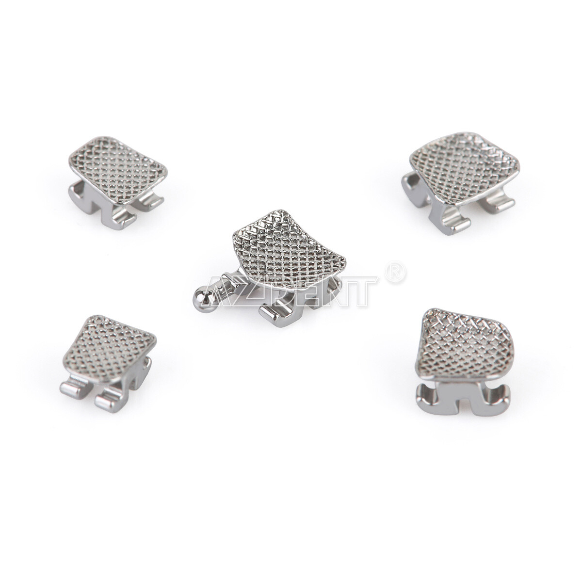 10X AZDENT Dental Orthodontic Metal Brackets Braces Standard MBT.022 Hooks 3 USA