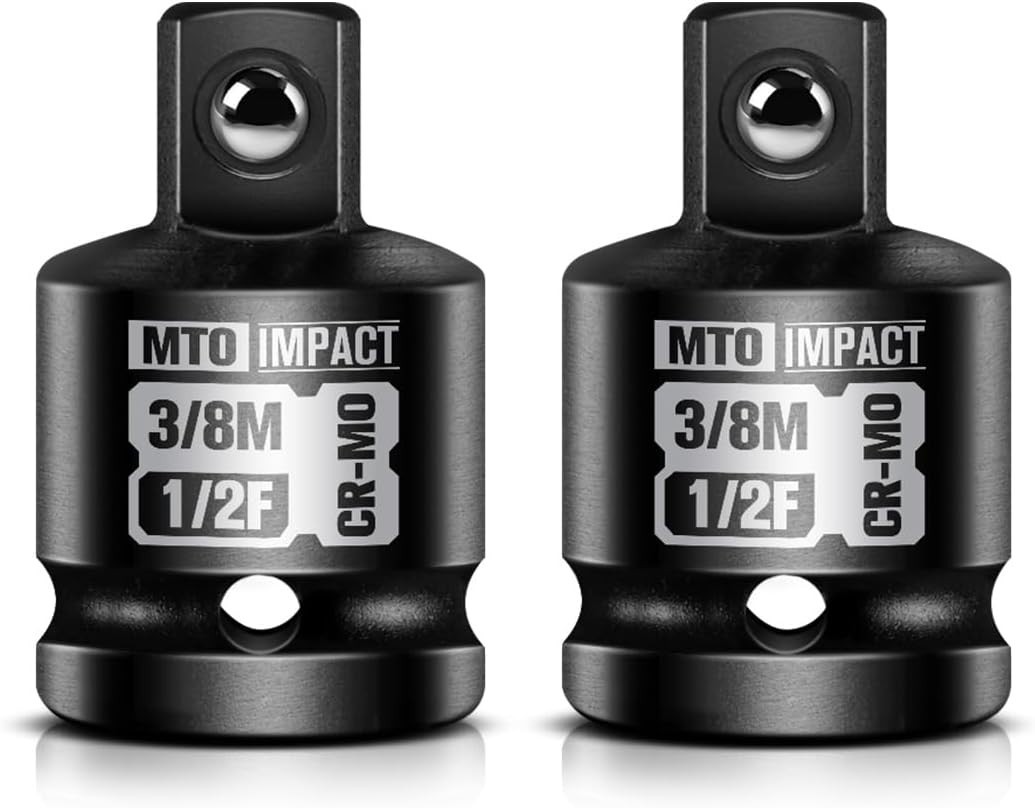 2-Piece 1/2″ Female to 3/8″ Male Impact Socket Adapter Set, 1/2″ Drive Impact Dr