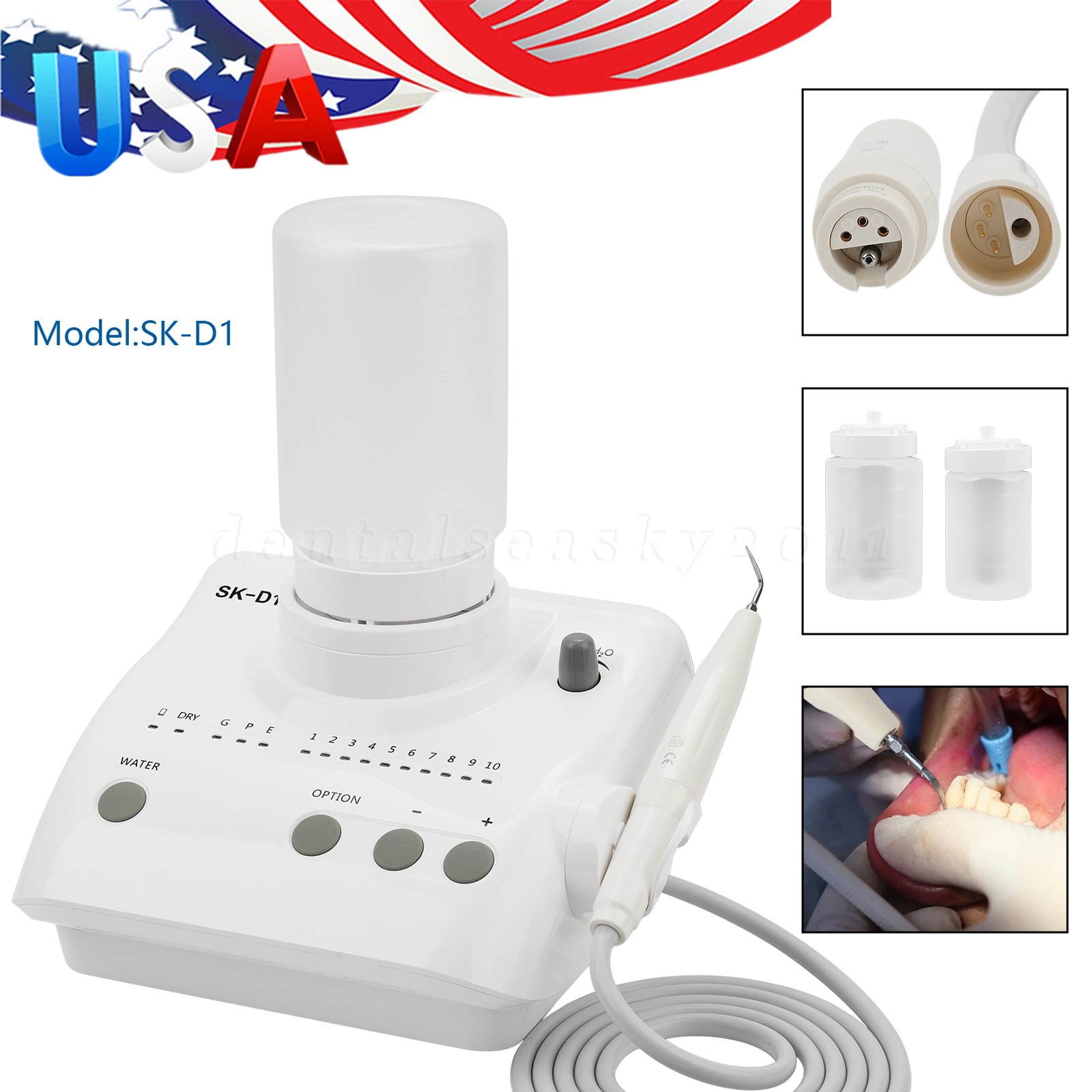 Dental Ultrasonic Piezo Scaler+Handpiece Bottles Fit DTE SATELEC Model:SK-D1 sa