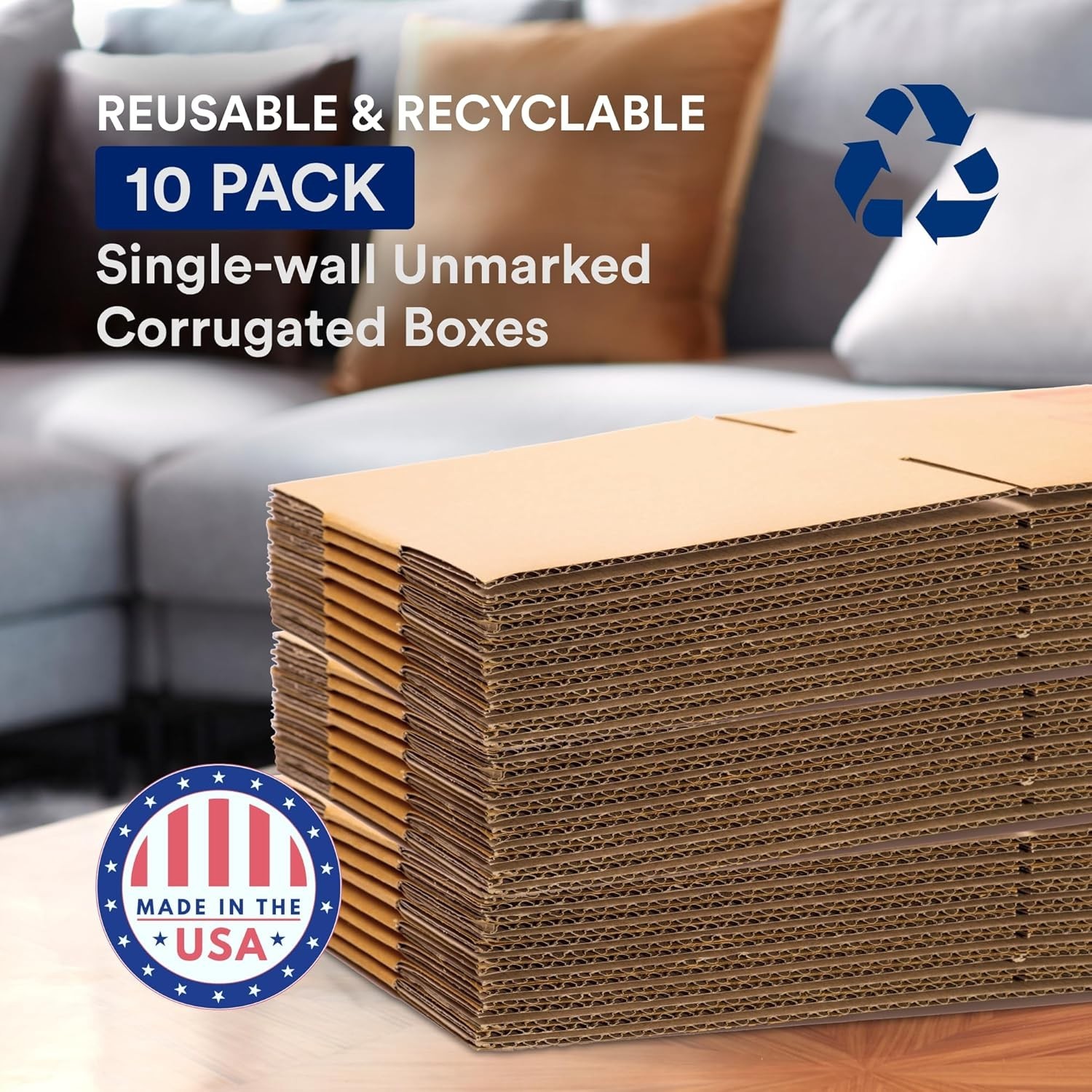 Moving Boxes Medium 18″L x 14″W x 12″H 10-Pack | Corrugated Cardboard Box for…