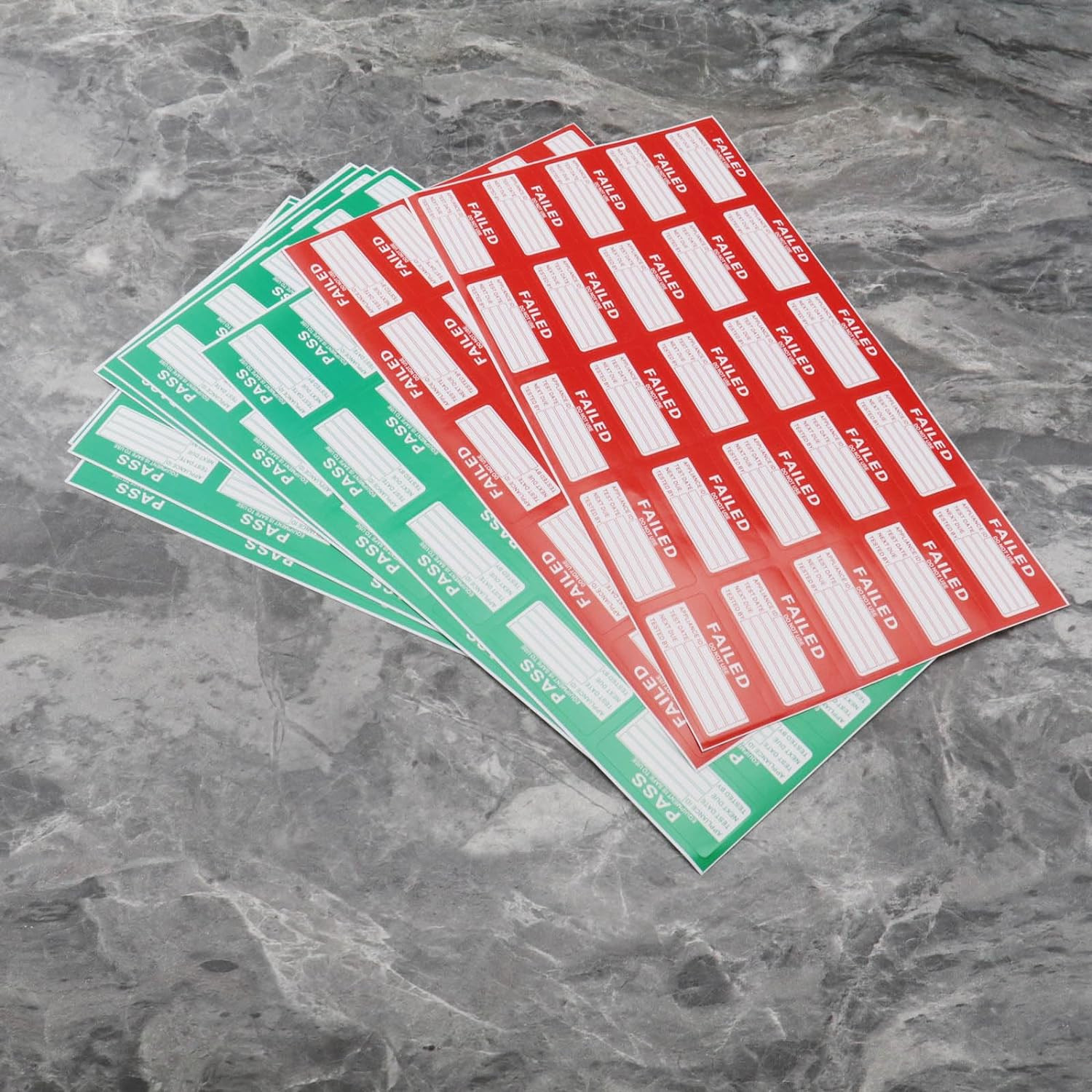 550Pcs PAT Testing Stickers – 500Pcs Pass, 50Pcs Failed – 50x25mm PAT Labels App