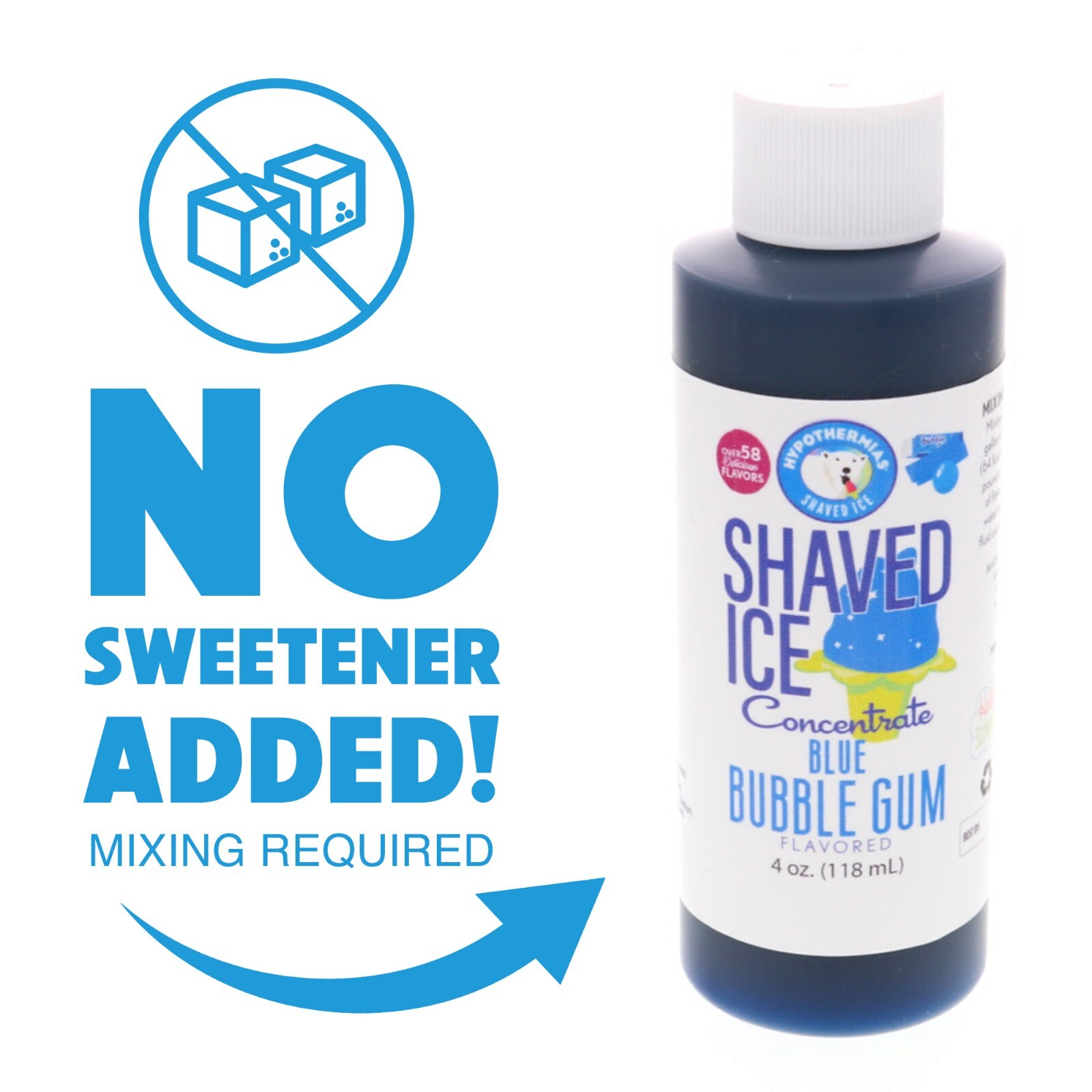 Hypothermias BLUE BUBBLE GUM Flavor ? Snow Cone machine Concentrate UNSWEET