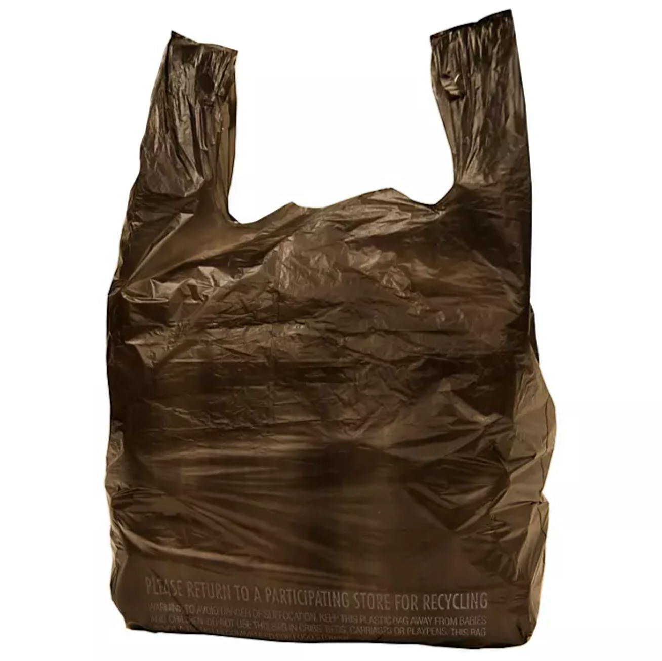 Black T Shirt Bags Plastic Grocery Shopping Carry Out Bag 11.5”x6.5”x22”