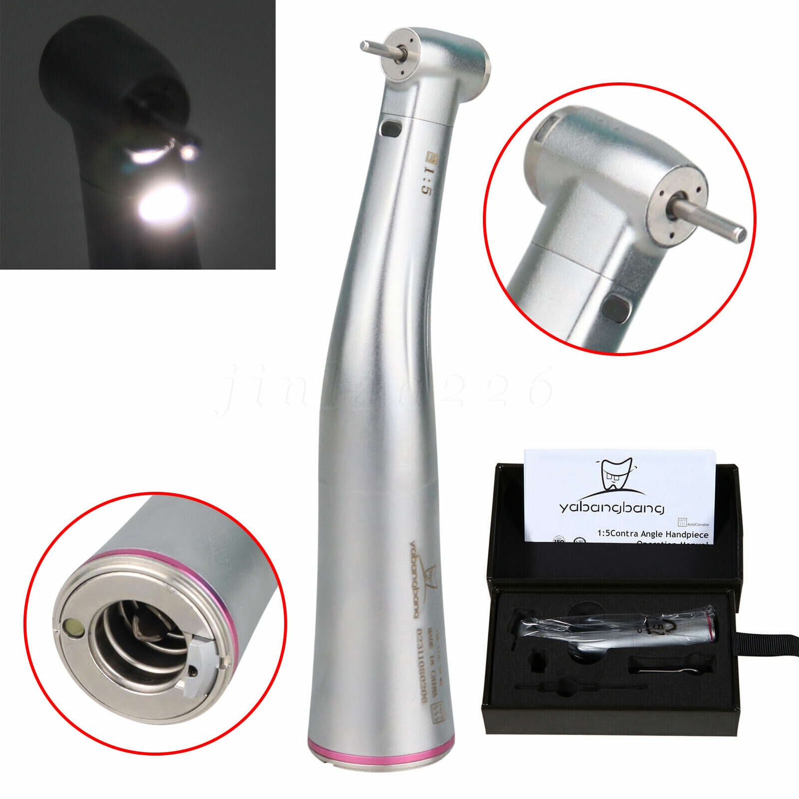 Bien Air Classic CA 1:5L 1:5 L Fiber Optic Contra Angle Electric Handpiece New