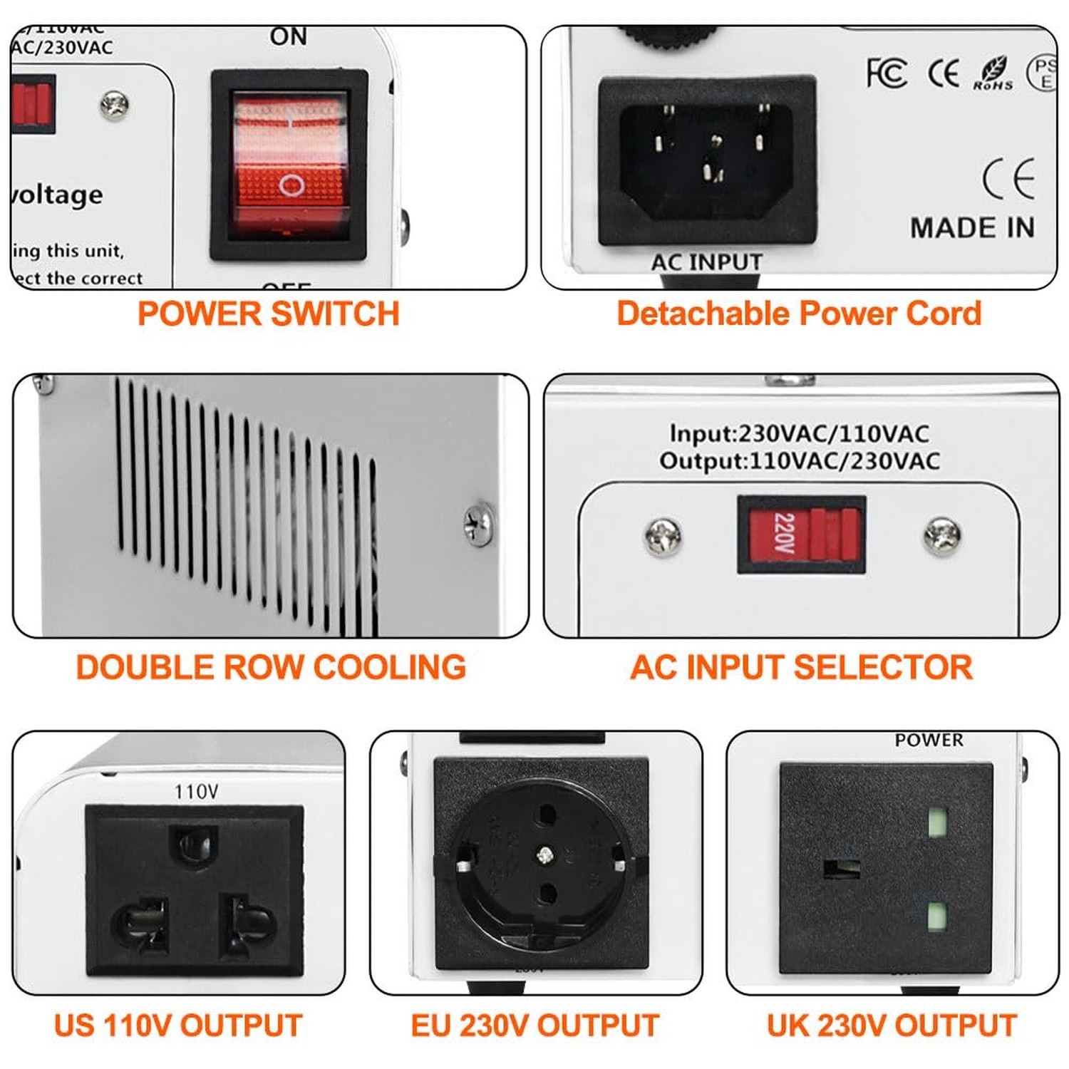 Yinleader 110V to 220V OR 220V to 110V Voltage Converter Step Up/Down Transfo…