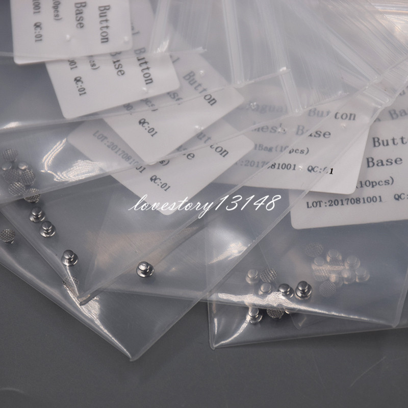 100 Pcs/10Packs Dental Orthodontic Lingual Buttons Bondable Round Base Monoblock
