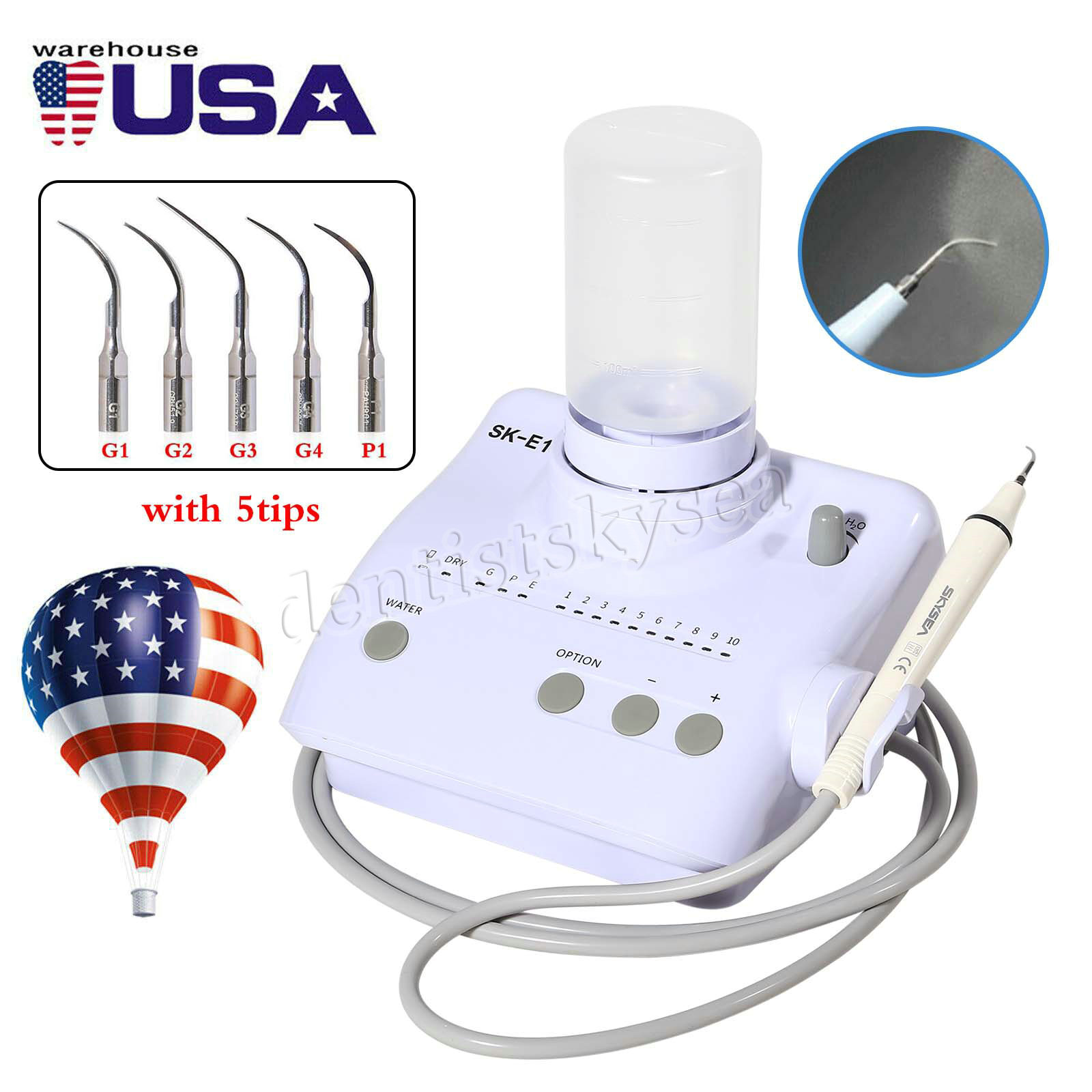 Dental Portable Ultrasonic Scaler Bottles fit Cavitron EMS +10*Replace Handpiece