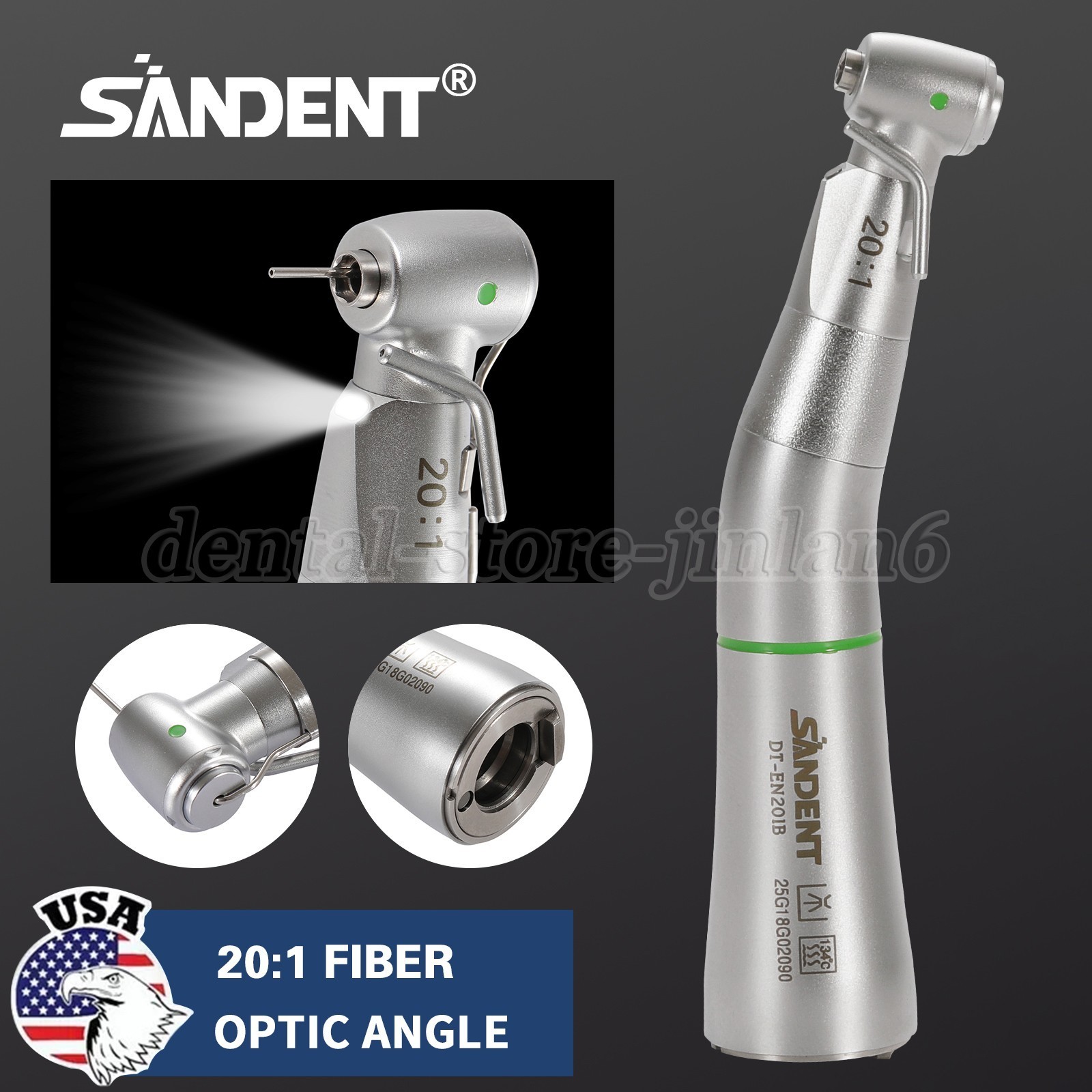 Dental Implant Handpiece 20:1 LED Contra Angle Fit Surgical Implant Motor