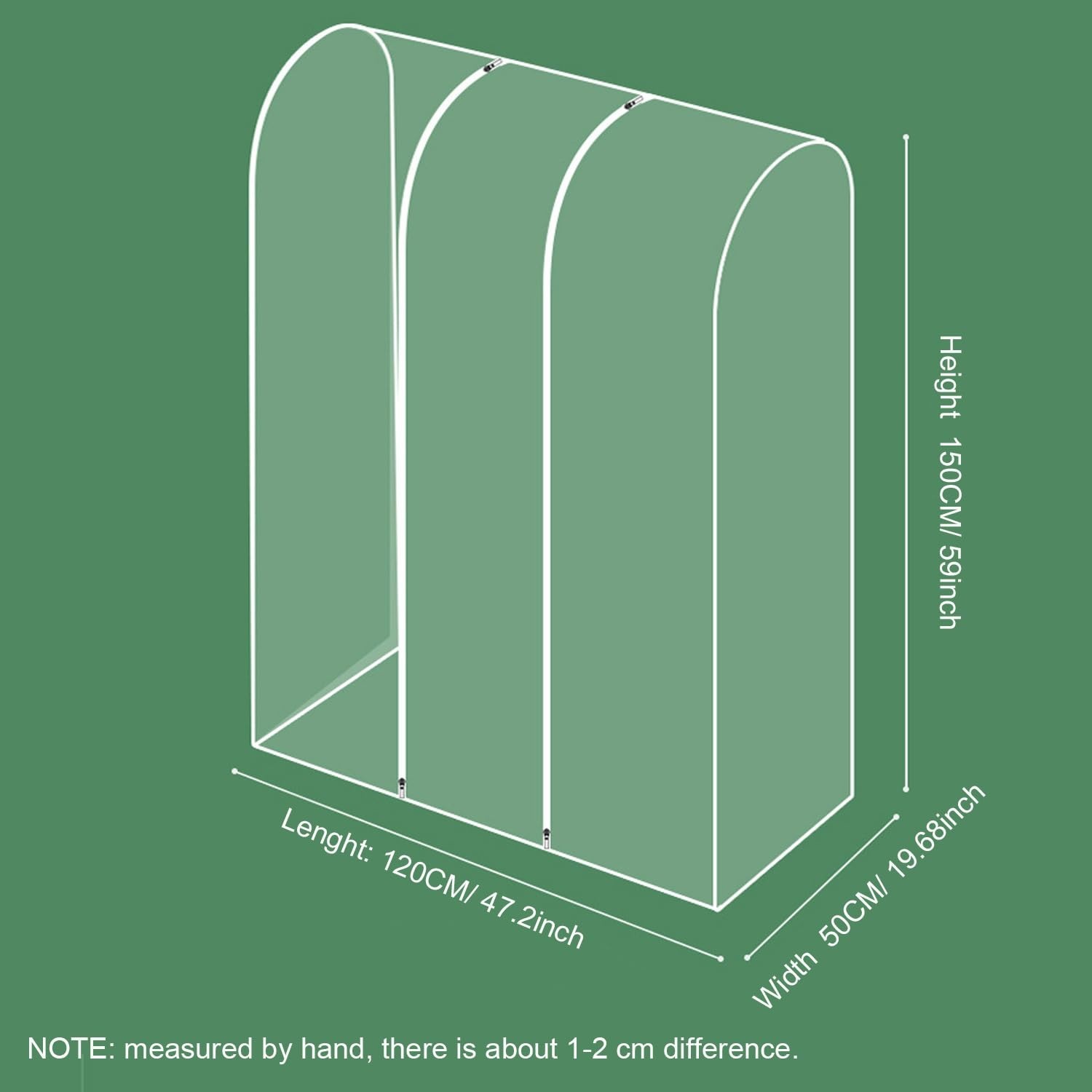 Clear Garment Rack Cover with Zipper Clothes Hanging Rack Cover Dustproof Wat…