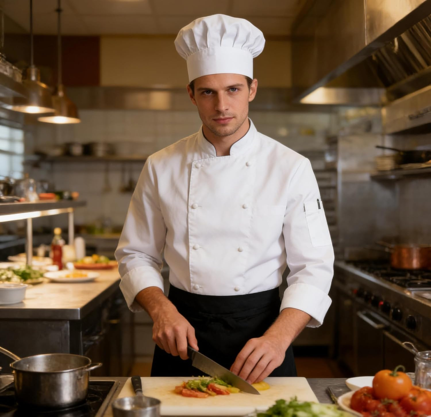 Unisex Chef Hat Adjustable Elastic Baker-Cap-Reusable-Kitchen-Cooking-Hats for M