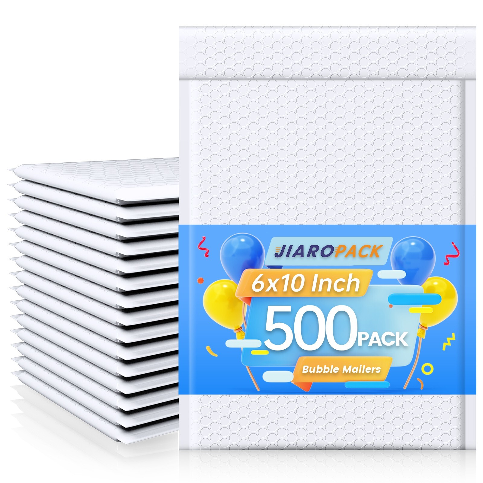 Poly Bubble Mailers Mailing Padded Envelopes Bubble Bags #0 6×10″ 500Pcs White