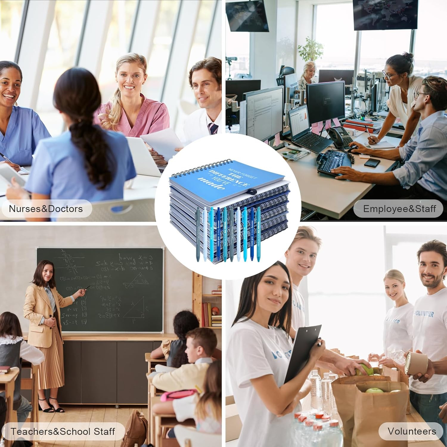 10 Sets/20 Pcs Employee Appreciation Gifts Bulk – Inspirational Notebooks with M