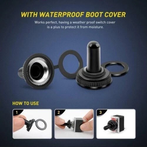 5PCS Heavy Duty Toggle Switch 15A 250V AC On/Off Waterproof Protective Cover