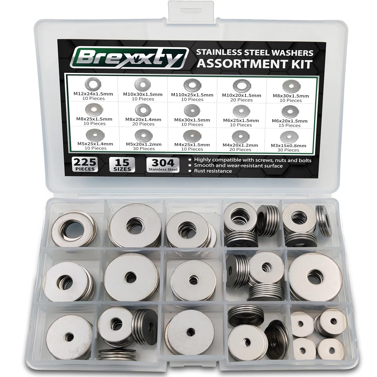 High Compatibility Flat Washers Set – 304 Stainless Steel