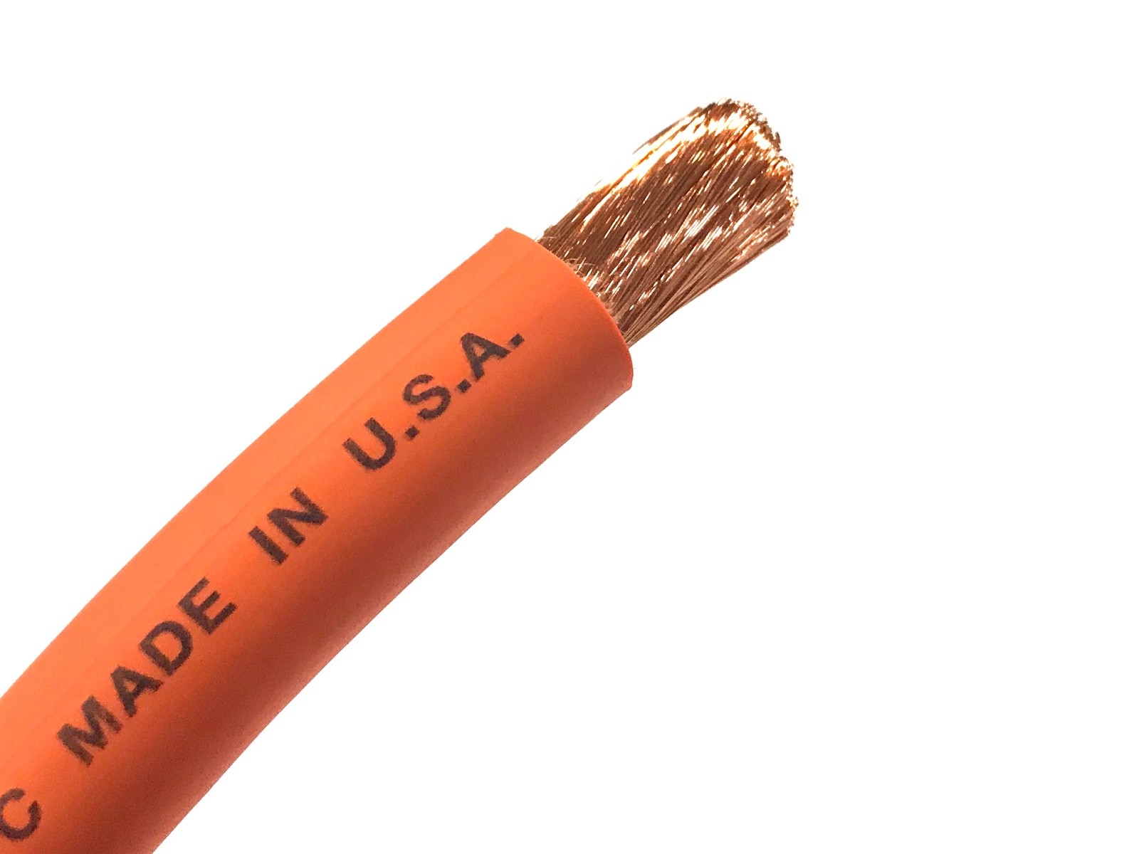 25′ #2 HIGHLY FLEXIBLE WELDING WHIP CABLE ORANGE 600V USA MADE EPDM COPPER AWG