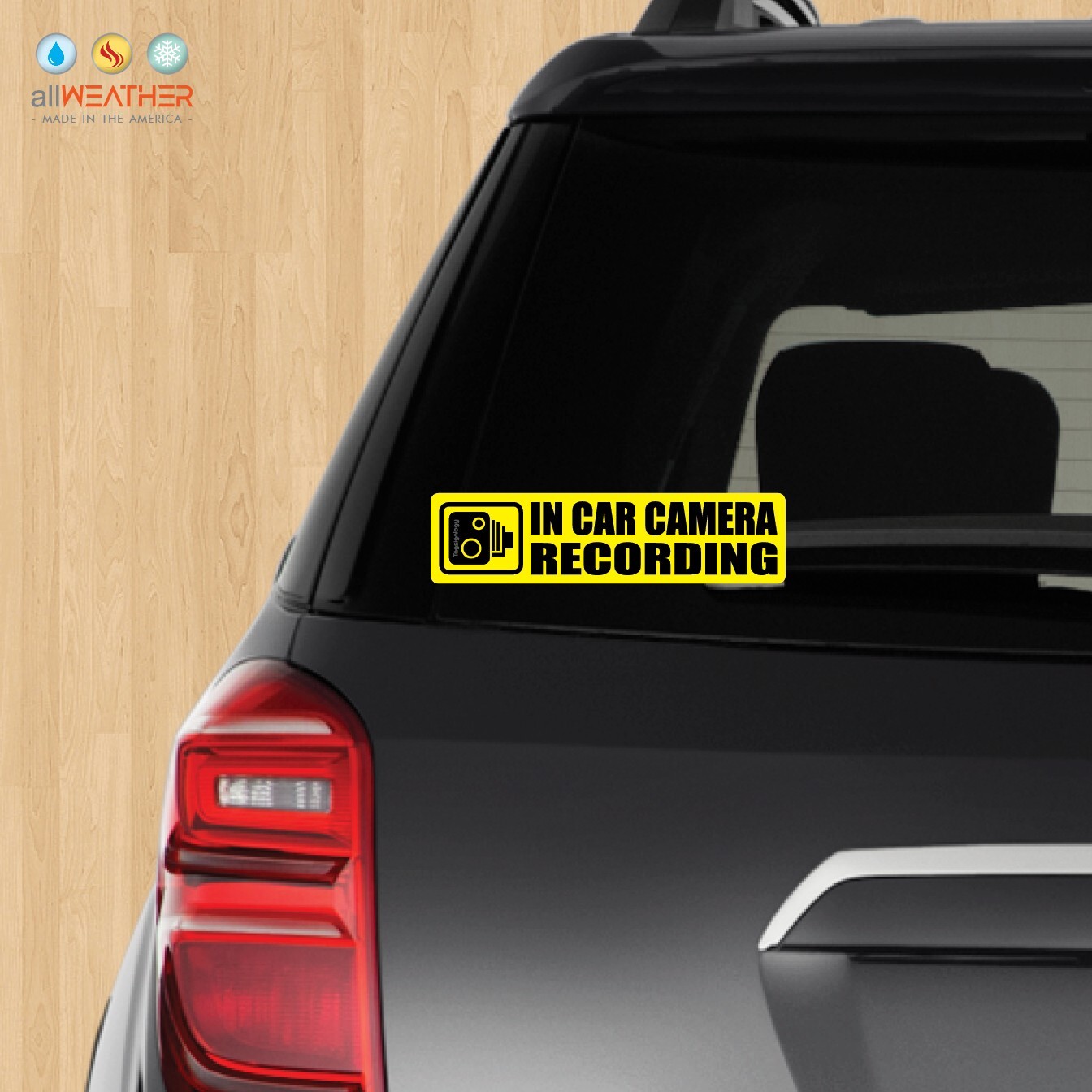 (4 pcs) In Car Camera Recording Stickers Dash Cam Video on Board Bumper Decals