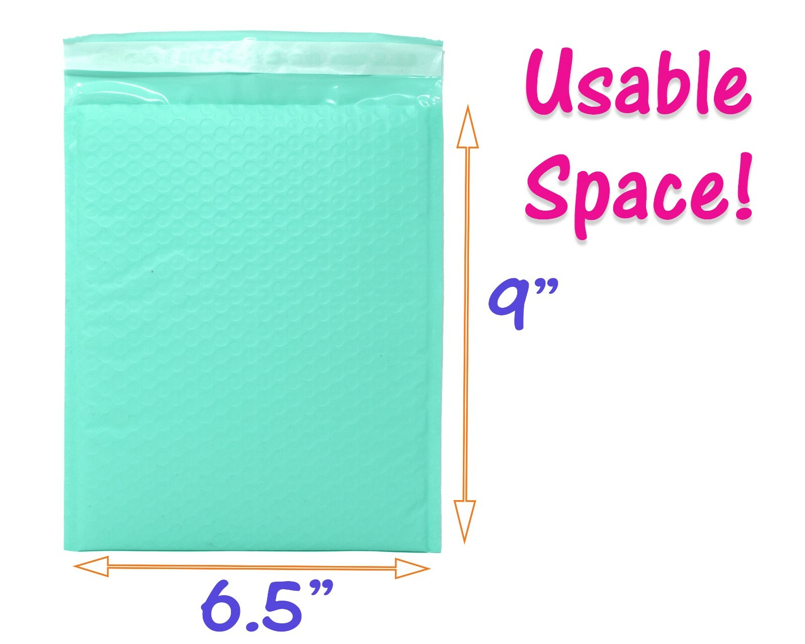 4×8, 6×10, 8×12, 10×15, 14×20 Cyan Aqua Mint Colored Poly Bubble Mailers!