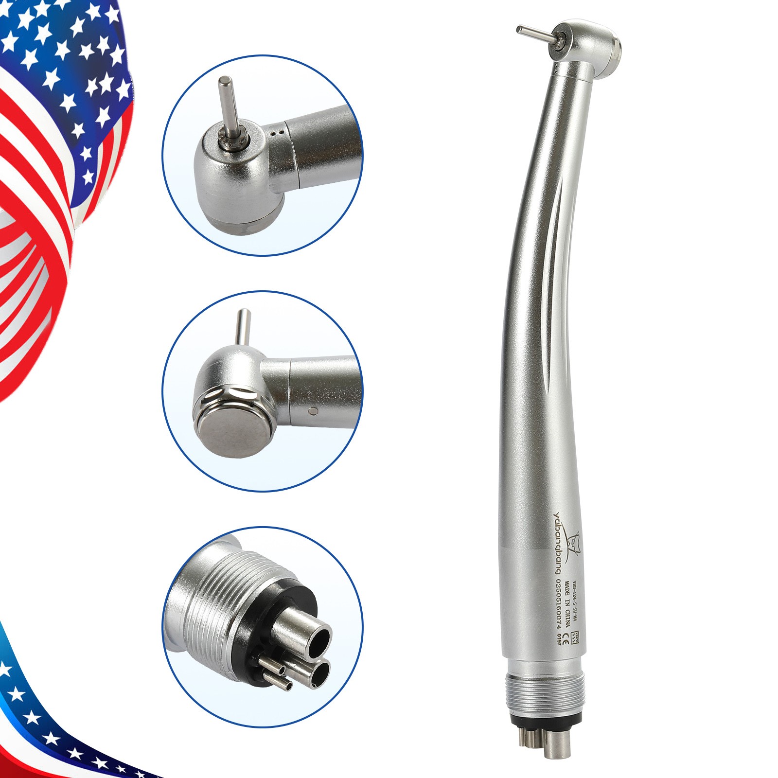 Dental Mini Small Head High Speed Handpiece Pedo Pediatric Push Button 4 Holes