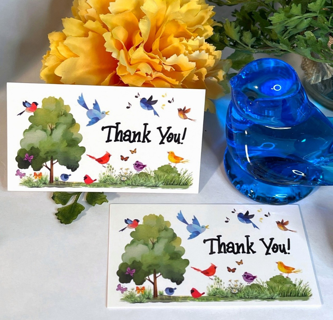 Thank You Business Cards, Nature, Birds, Butterflies, Small Business, 3.5″ x 2″