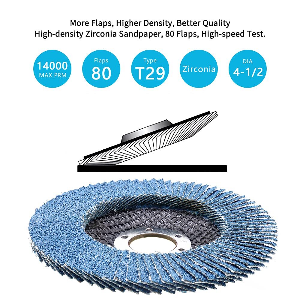10 PCS Flap Discs 40 Grit 4 1/2â€ X7/8â€ Grinding Wheel Flapper Wheel, T29