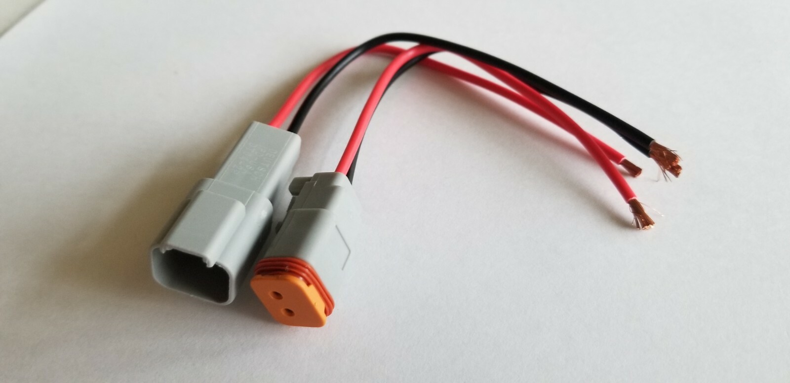 6″ Gray Assembled Deutsch 2,3,4,6,8,12 Pin,14 AWG or 16 AWG