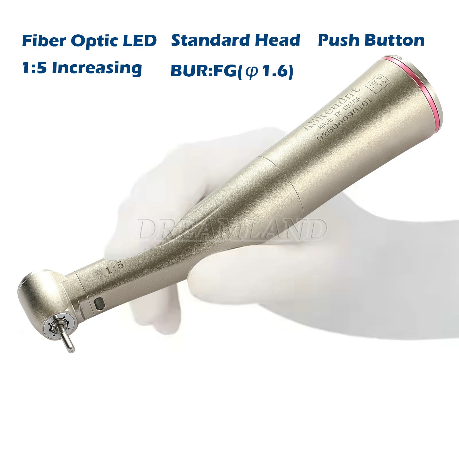 Dental 1:5 LED Electric Handpiece Fiber Optic Contra Angle NSK Style