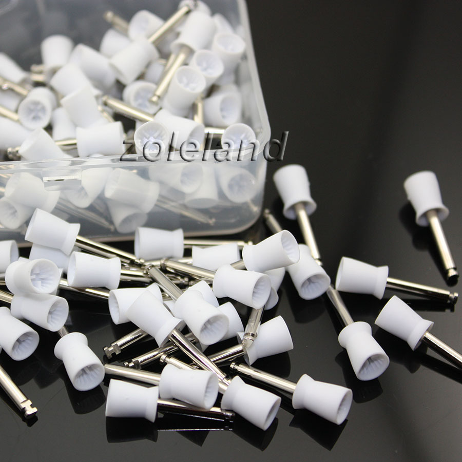 500 PCS Dental Latch Polisher Type Polishing Prophy Cup Tooth Bowl White Brushes