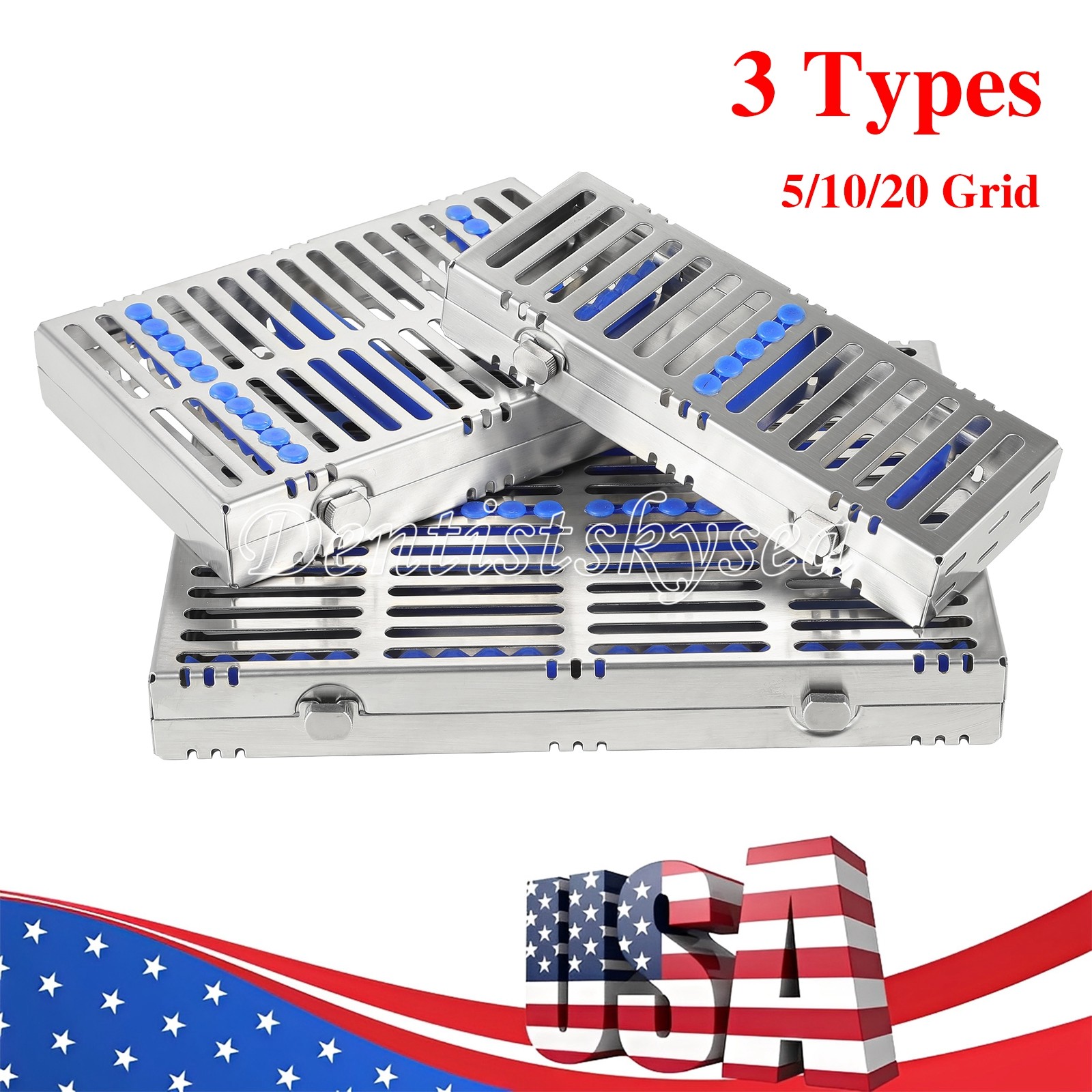 Dental Sterilization Cassette Rack Autoclavable Stainless Steel 135°C 5/10/20